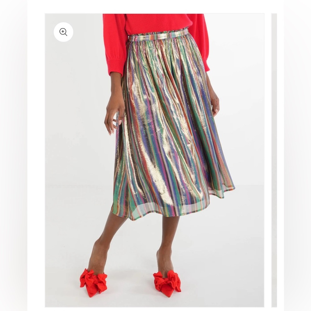 Emily McCarthy NWT Multicolor Metallic Midi Skirt size M
